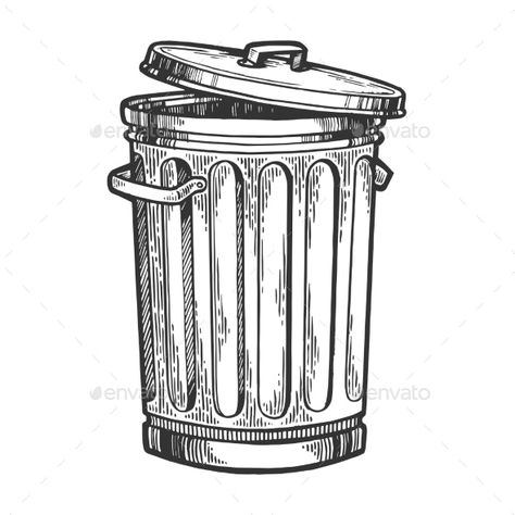 Metal Trash Can Sketch Engraving Vector #AD #Trash, #affiliate, #Metal, #Sketch, #Vector Can Sketch, Metal Trash Cans, Object Drawing, Line Art Drawings, Ink Drawing, Linocut, Vector Graphics, Pencil Drawings, Art Sketches