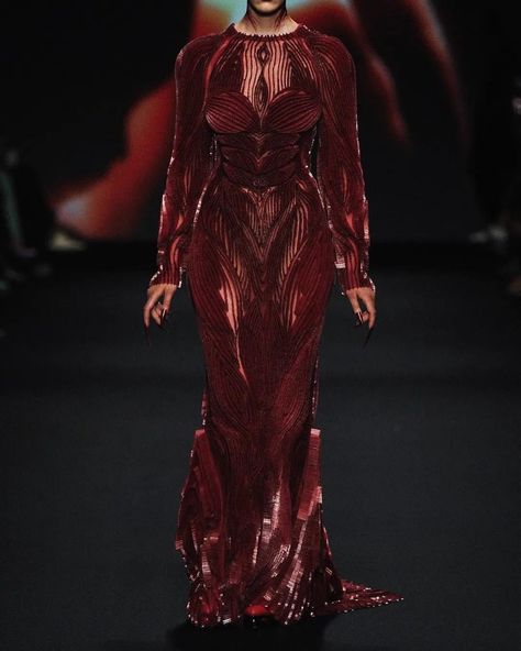 NEW! Robert Wun designed the four layers of the human body, and the four seasons! Stunning. #robertwun #fashion #designer #highfashion #style #model #runway #icon #genius #hautecouture #👗 #fashionupdate Horror Couture Fashion, Robert Wun Soul, Soul Dress Robert Wun, Fire Theme Fashion Show, Robert Wun, Robert Wun Couture, Heavenly Bodies Fashion Runway, Robert Wun Haute Couture 2024, Haute Couture Gowns