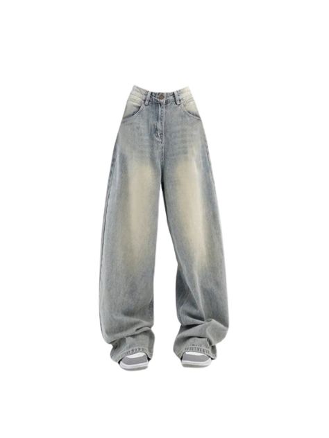 Women Vintage Baggy Blue Jeans High Waist Denim Trousers 2000s Y2k Harajuku Fashion 90s Aesthetic Trashy Chic, Baggy Jeans 90s, Trashy Clothes, Baggy Blue Jeans, Ready Outfits, Trashy Outfits, Style Wide Leg Pants, Y2k Harajuku, 2000s Style