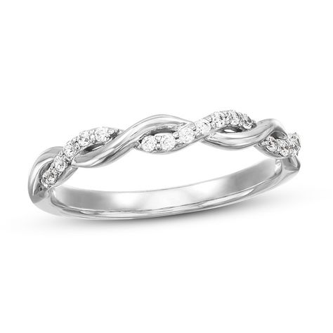 Kay Jewlers White Gold Diamond Twisted Ring Twisted Diamond Ring, Engagement Rings Wedding Bands Set, Gold Band Wedding Ring, Wedding Band Styles, Wedding Bands For Her, White Gold Wedding Bands, Stunning Engagement Ring, Twisted Band, Beautiful Engagement Rings