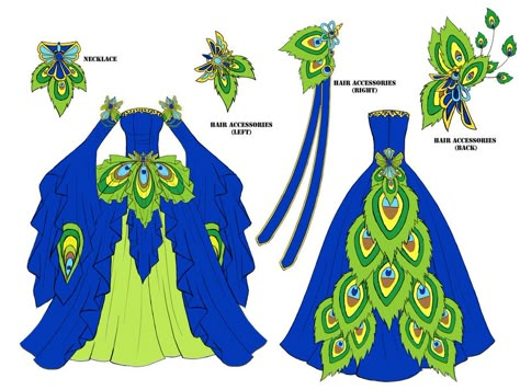 another peacock dress. Peacock Dress Design, Prințese Disney, Peacock Dress, Dress Design Drawing, Clothing Design Sketches, Dress Design Sketches, Fashion Illustration Dresses, Dress Sketches, Dress Drawing