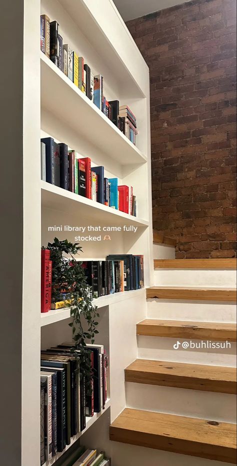 Mini Library At Home, Library At Home, Mini Library, Luxury Lifestyle, Concept Design, Stairs, At Home, House Design, Shelves