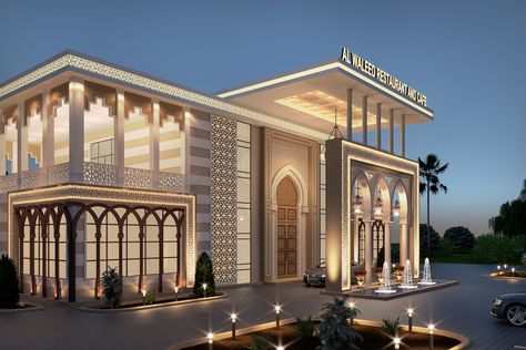 Front Main Gate Design, Interior Office Design, Mosque Design Islamic Architecture, Design For Restaurant, Building Apartment, Hotel Design Architecture, Apartments Exterior, Mosque Design, Lawn Design