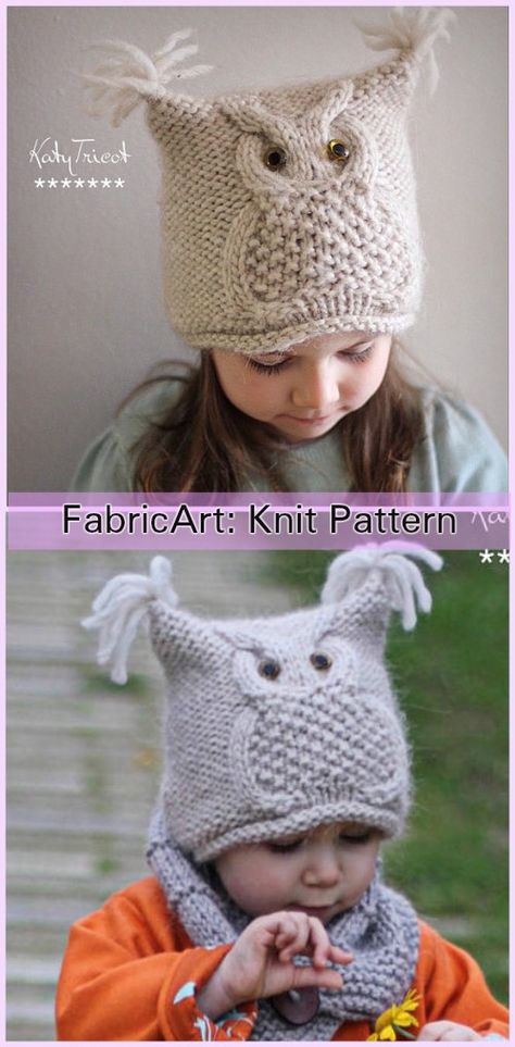 Knit Kids Owl Hat Patterns - Owl Hat Knitting Pattern "Chouette" Hat Knitting Patterns Free, Owl Knitting Pattern, Kids Hats Patterns, Baby Hat Knitting Patterns Free, Knitted Owl, Kids Knitting Patterns, Baby Hat Knitting Pattern, Knitted Hats Kids, Knitting Patterns Free Hats