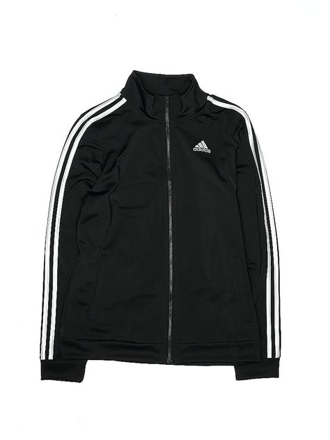 Adidas Track Jacket Size: 18 Jackets & Outerwear - used. 100% POLYESTER | Adidas Track Jacket: Black Jackets & Outerwear - Size 18 Adidas Jacket Outfit, Black Adidas Jacket, Adidas Clothes, Basic Clothes, Jacket Adidas, Soccer Outfits, Black Jackets, Adidas Track Jacket, Adidas Track