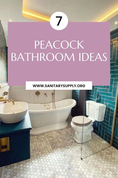 7 best Peacock Bathroom Ideas for bathroom remodeling Peacock Bathroom Ideas, Peacock Bathroom, Painting Bathtub, Tile Wallpaper, Bathroom Idea, The Peacock, Bathroom Fixtures, The Bathroom, New Ideas