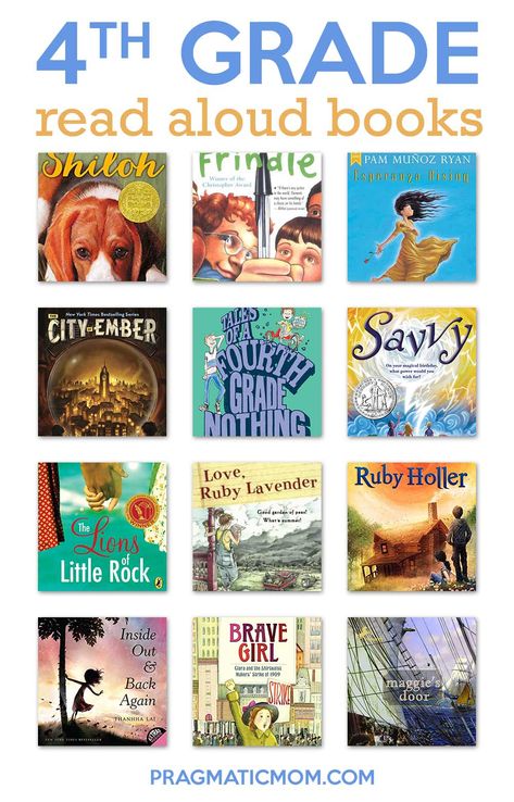 Top 4th Grade Read Aloud Books | Pragmatic Mom Read Aloud Chapter Books, 4th Grade Books, 4th Grade Ela, Books Reference, Read Aloud Books, 4th Grade Classroom, 4th Grade Reading, Education Activities, 3rd Grade Reading