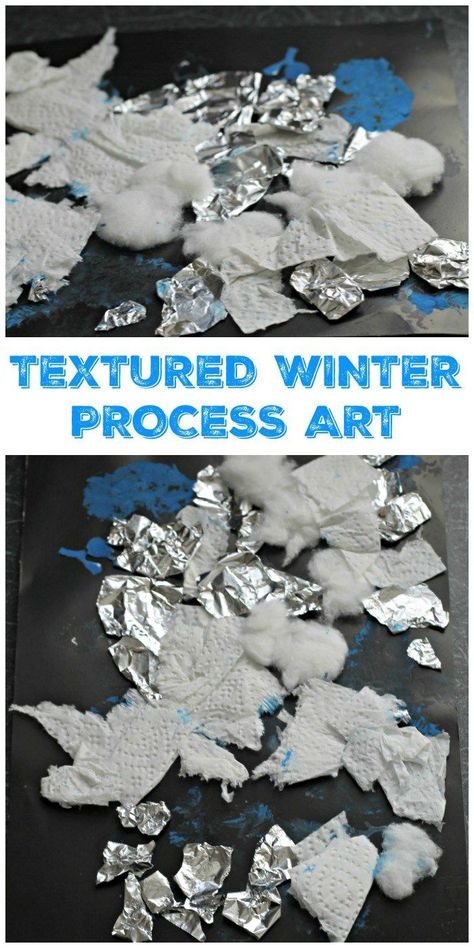 Winter Process Art, Process Art For Toddlers, Art For Toddlers, Winter Activities For Toddlers, Winter Collage, Winter Lesson Plan, Collage Craft, Winter Activities Preschool, January Crafts