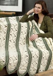 Fast Irish Panels Throw ~ Create an amazing flowery, crochet lace pattern in no time! The Fast Irish Panels Throw has a classic panel format, making it perfect for travel. Crochet Mile A Minute, Motifs Afghans, Diy Sy, Afghans Crochet, Crochet Unique, Confection Au Crochet, Crocheted Blanket, Crochet Afgans, Crochet Blanket Afghan