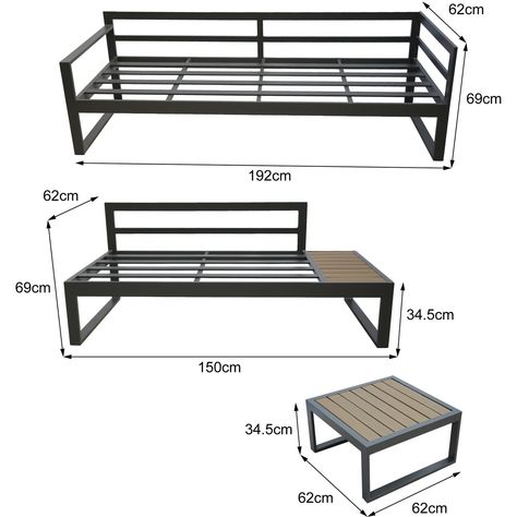 Positano 5-Seat Outdoor Aluminium Sofa Set with Coffee Table Elevate your garden gatherings with the stylish and contemporary Positano 5-Seat Outdoor Sofa Set. Perfectly combining comfort and design, this set is ideal for those who want to add a touch of elegance to their outdoor space while enjoying sunny days with family and friends. Features Seats 5 comfortably for those long summer evenings Stylish new design with aluminium frame Coffee table with wood effect slats Information Bring a touch Grey Corner Sofa, Garden Corner, Welded Furniture, Metal Sofa, Desain Furnitur Modern, Corner Sofa Set, Metal Furniture Design, Outdoor Sofa Sets, Garden Sofa Set