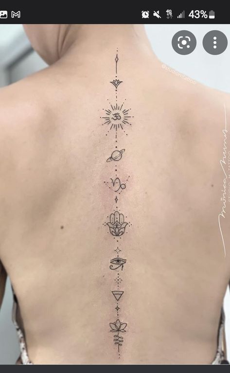 Spine Tattoos For Girls, Celtic Tattoo For Women, Girl Spine Tattoos, Easy Tattoo, Om Tattoo Design, Spine Tattoo Ideas, Chakra Tattoo, Inspirational Tattoo, Christmas Tattoo