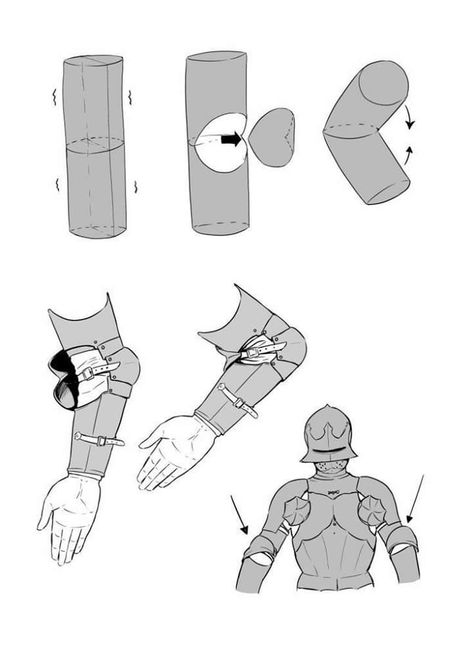 Arm Harness, Armor Tutorial, Knight Drawing, Armor Drawing, Historical Armor, Knight Art, Knight Armor, Arm Armor, Medieval Armor