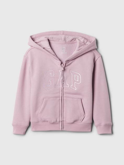 Soft cotton-blend hoodie.  Hooded neckline. ​ Long sleeves.  Zipper-front closure. ​ Kanga pockets.  Banded hem.  Gap arch logo at front.  Straight, easy fit.  Hits at the hip.  Sizes range from baby to toddler. Pink Hoodie Outfit, Hoodie Gap, Lavender Mist, Gap Logo, Arch Logo, Vintage Toddler, Vintage Soft, Gap Fit, Trendy Fashion Outfits