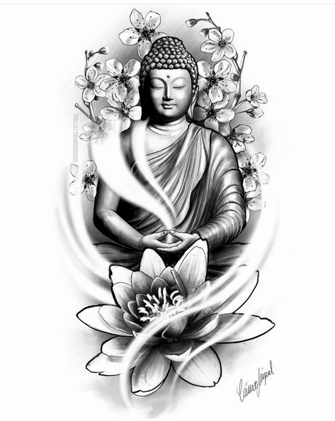 Buddha Tattoo Sleeve, Buda Tattoo, Tattoo Frau, Buddhist Tattoo, Buddha Tattoo Design, Buddha Tattoos, Buddha Tattoo, Asian Tattoos, Tatuaje A Color