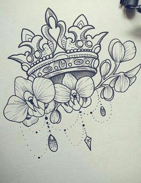 Citate Harry Potter, Crown Drawing, Crown Tattoo Design, Tattoo Schrift, Tattoo Zeichnungen, Muster Tattoos, Výtvarné Reference, Mother Tattoos, Geniale Tattoos