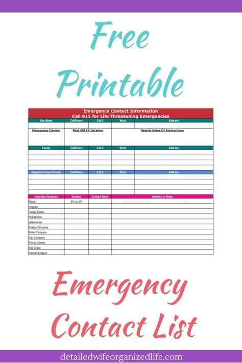 Free Emergency Contact Printable, Udl Lesson Plans, Organize Hacks, Emergency Contact List, Organizing Printables, Home Organization Binders, Family Tree With Pictures, Household Binder, Family Tree Chart