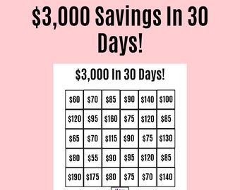 Money Saving Challenge Printable, Savings Printable, Saving Challenge Printable, Saving Money Chart, Money Chart, Money Saving Methods, Money Saving Techniques, Money Plan, Savings Strategy