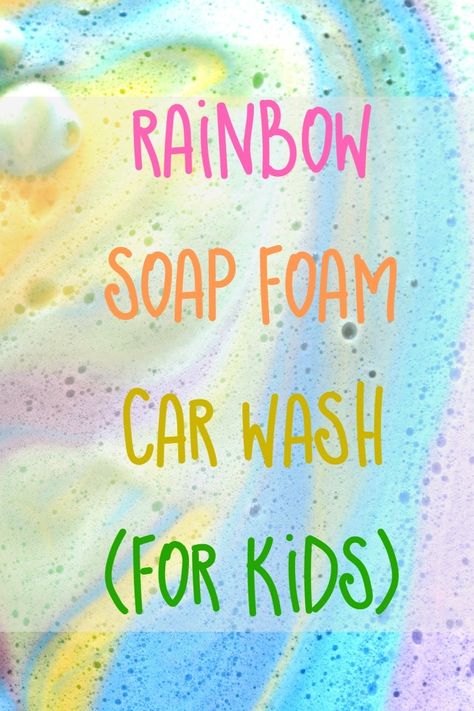 Kid Car Wash, Toy Car Wash, Diy Car Wash, Vetenskapliga Experiment, Rainbow Soap, Soap Foam, Car Wash Soap, Rainbow Craft, Toddler Car