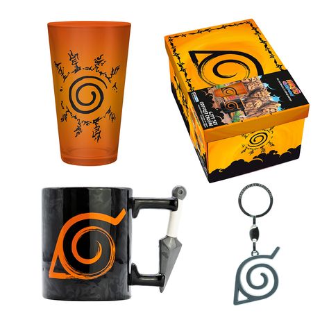 PRICES MAY VARY. OFFICIALLY LICENSED - This Naruto Shippuden Premium Gift Set is officially licensed Naruto Shippuden merchandise and makes a great gift for Naruto fans. INCLUDES - This Naruto Shippuden Premium Gift Set includes (1) 3D mug, (1) 14 oz. glass, and (1) keychain. CUSTOME DESIGN - This Naruto Shippuden 3D mug features the Konoha symbol and a kunai handle. CARE INSTRUCTIONS - The Naruto Shippuden Glass and mug are hand-wash only. HIGH QUALITY - This Naruto Shippuden Keychain is made o Naruto Merch, Naruto Costumes, Naruto Cool, Naruto Merchandise, 3d Mug, Drinkware Accessories, Symbol Design, Metal Keychain, Premium Gift