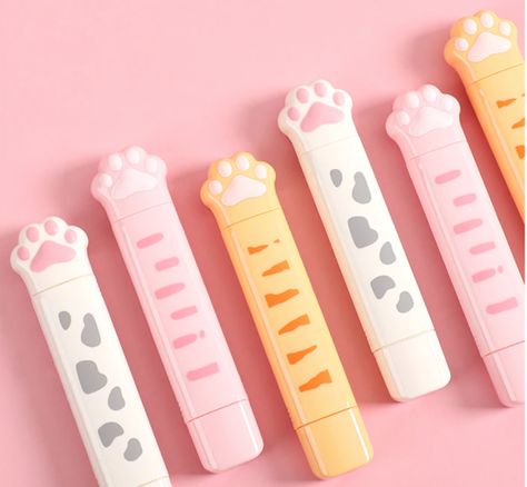 2 in 1 Cat Paw Correction & Glue Tape Roller | Kawaii Pen Shop Glue Tape Roller, Saving Account, School Guide, Stationery Obsession, Creative Diy Projects, Clean Fast, Correction Tape, Pencil Gift, Kawaii Pens