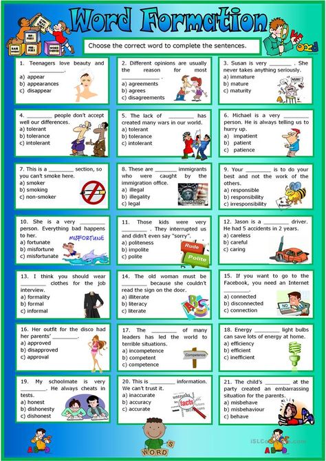 Word Formation Worksheets, Word Formation, Learn English Speaking, English Teaching Materials, Grammar Rules, Grammar And Vocabulary, Esl Teaching, Teaching Jobs, Language Teaching