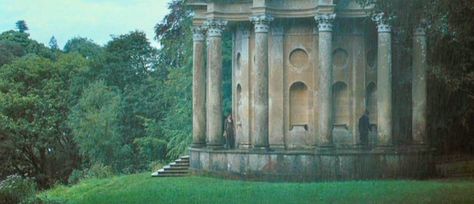 : : The Temple of Apollo, Stourhead Garden, Wiltshire, England, from Joe Wright's Pride and Prejudice. Dark Regency Aesthetic, Shoebox Apartment, Gothic Regency, Austen Aesthetic, Photo Studies, Fall Movies, Pride & Prejudice Movie, Pride And Prejudice 2005, Period Piece