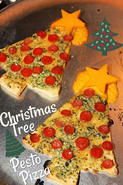 Christmas Tree Pesto Pizzas Christmas Pizzas, Red Pizza Sauce, Red Pizza, Christmas Pizza, Favorite Christmas Recipes, Easy Christmas Treats, Pesto Pizza, Mini Pizzas, Christmas Week