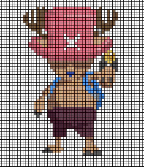 Art Alpha Pattern, Pixel Art Alpha Pattern, Pixel Art Crochet, Crochet Laptop Sleeve, Types Of Embroidery Stitches, Tony Tony Chopper, Art Crochet, Graph Crochet, Tony Chopper