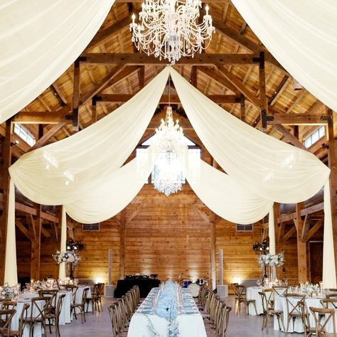 PRICES MAY VARY. 🎀【Wedding Ceiling Drapes】Package includinge 6 panels ivory wedding drapes curtain(without hanging pieces),each wedding extra long curtain measures 5 feet(60inch)wide x20 feet(240inch) long.The sufficient quantity can meet your demands for decorating your weddings, parties, receptions,and these ivory ceiling drapes for weddings will create a delicate and aesthetic sense to your wedding ceiling decoration. 🎀【Easy Hanging】There is a 4 inches pocket for rod or pole entry at the to Curtains Wedding Decor, Pavilion Wedding Reception Decorations, Wedding Reception Ceiling Decor, Wedding Reception Draping, Lds Wedding Reception Cultural Hall, Gym Wedding Reception, Ceiling Draping Wedding, Pavilion Wedding Reception, Drapes For Wedding