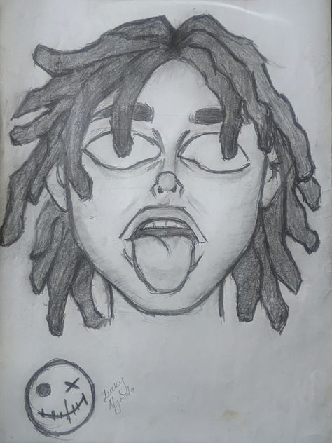 Rapper Outline Drawing, Tuff Drawings, Crazy Drawing Ideas, Dread Head Drawing, Abstract Drawing Ideas, Rapper Drawings, Dreadhead Drawing, Urban Drawings, Easy Graffiti Drawings