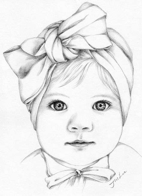 This is a sample work for pencil portrait drawing. You can order your customised portrait with the same high quality. You just need to choose the photo that you want to be drawn and size. you will receive your portrait within two weeks. Please send me a message if you have any question Baby Face Drawing, Portrait Au Crayon, Pencil Drawings Of Girls, Pencil Portrait Drawing, Drawing Hands, Drawing Hair, Drawing Faces