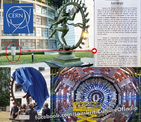 On June 18, 2004, an unusual new landmark was unveiled at CERN, the European Center for Research in Particle Physics in Geneva — a 2m tall statue of the Indian deity Shiva Nataraja, the Lord of Dance. The statue, symbolizing Shiva's cosmic dance of creation and destruction, was given to CERN by the Indian government to celebrate the research center's long association with India. Images Of Shiva, Creation And Destruction, Shiva Nataraja, Hinduism History, Particle Physics, Cosmic Dance, Dancing Shiva, Mysteries Of The World, Shiva Linga