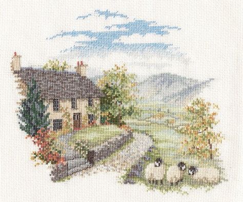 Needlework Christmas, Bothy Threads, Cross Stitch House, Cross Stitch Landscape, Embroidery Gifts, Needlework Embroidery, Christmas Crafts For Gifts, Counted Cross Stitch Kits, Cross Stitch Charts