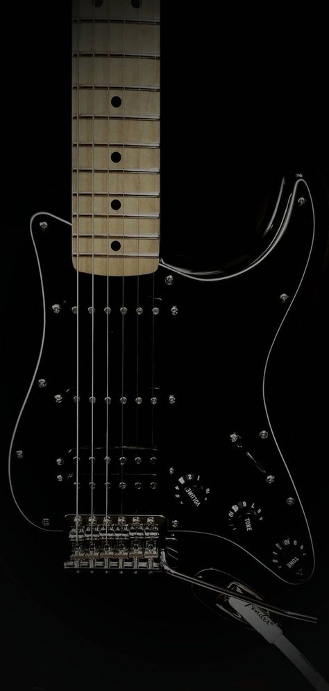 Fender Stratocaster Wallpaper, Stratocaster Aesthetic, Guitar Wallpaper, Good Phone Backgrounds, Aesthetic Guitar, Guitar Aesthetic, Black Electric Guitar, Fender Strat, Stratocaster Guitar