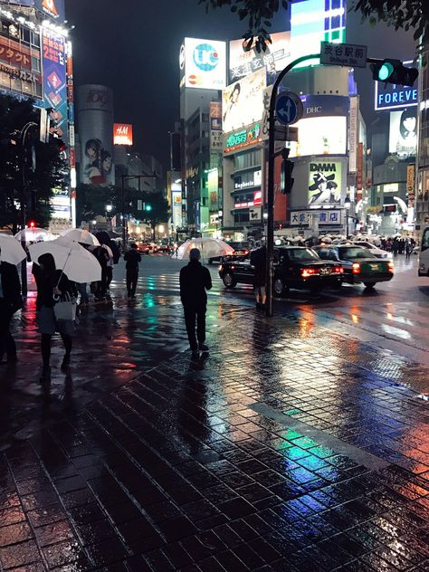 Shibuya Japan, City Rain, City Lights At Night, Intercom System, Night Rain, Street Painting, Access Control System, Japan Aesthetic, City Vibe