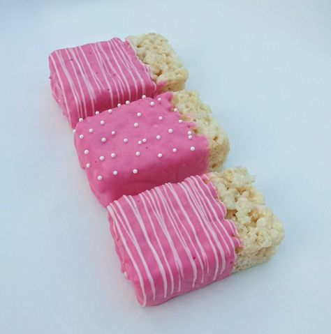 These 12 Rice Krispie Treats are covered in pink chocolate (vanilla flavored) and then drizzled with white chocolate or decorated with white sprinkles.  These treats are perfect for birthday parties, thank you gifts, weddings, graduation parties, baby showers or any occasion.   The treats are individually wrapped.  Also, if you have an event date, please let me know that when you place your order so I make sure your order doesn't arrive too late or too soon. All chocolate orders are shipped via Rice Krispie Chocolate Covered, Pink Rice Crispy Treats, Covered Rice Krispie Treats, Chocolate Covered Rice Krispie Treats, Chocolate Covered Rice Krispies, Dig Pink, Chocolate Rice Krispies, White Chocolate Covered, Rice Crisps