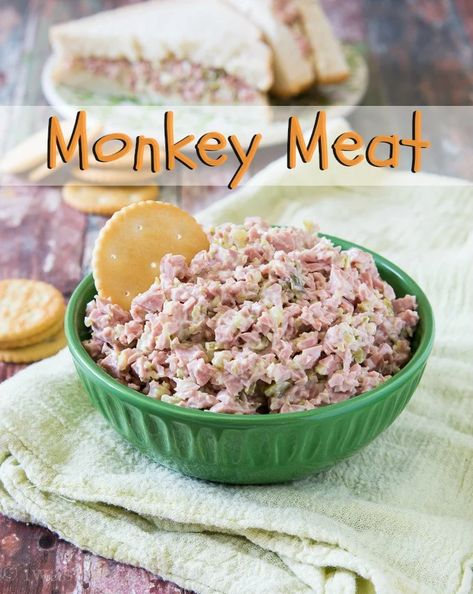 Monkey Meat, Bologna Salad, Sandwich Spread Recipes, Keto Appetizers, Diy Easy Recipes, Ham Salad, Sandwich Spread, Go Bananas, Spread Recipes