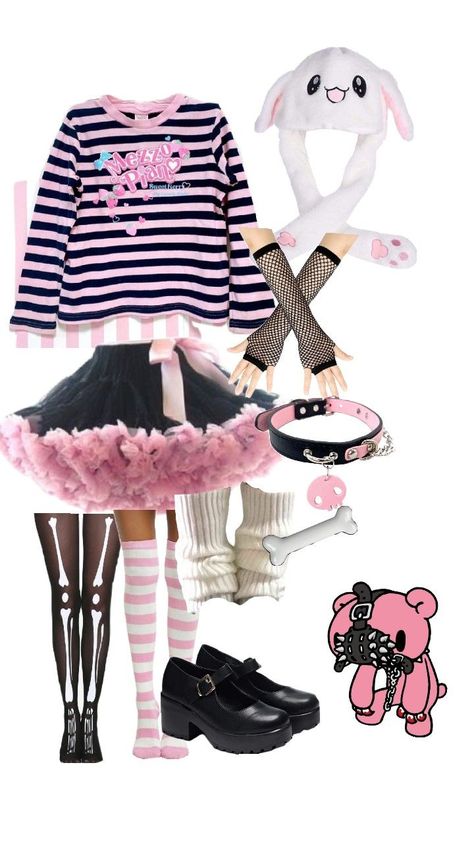 #alternative #alt #bunnyhat #gloomybear #anime #pastelgoth #bubblegoth #tiktok #alttok #2020 #2021 2020 Alt Fashion, Tiktok Alt, E Girl Style, Bubble Goth, Alt Outfits, Just Style, Alt Fashion, Pinterest Fashion, Dark Fashion