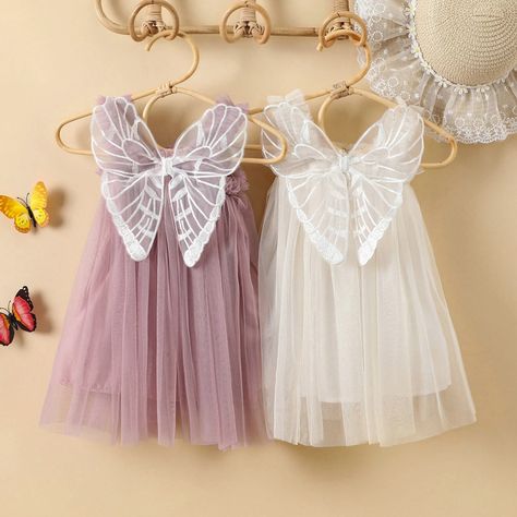 Girls' Skirts & Dress - Momorii Butterfly Wing Dress, Winged Girl, Toddler Photoshoot, Baby Girl Princess Dresses, Whimsical Dress, Wings Dress, Girls Tulle Dress, Princess Flower Girl Dresses, Princess Flower