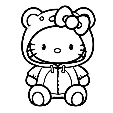 Hello Kitty Aesthetic Coloring Pages, Clipart Coloring Pages, Hello Kitty Color Pages, Colouring Pages Hello Kitty, Rysunki Hello Kitty, Halloween Hello Kitty Coloring Pages, Easy Coloring Pages For Teens, Raccoon Coloring Pages, Hello Kitty Halloween Coloring Pages