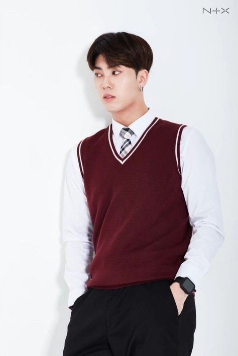 Yunhyeok ~ Ntx Check more at https://howcandothis.com/manstyle/yunhyeok-ntx/ Korean Uniform School, Private School Uniforms, Vest Outfits Men, School Uniform Accessories, Academy Uniforms, Boys School Outfits, School Uniform Fashion, Uniform Accessories, School Uniform Outfits