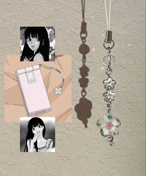 Sawako Kuronuma Phone Charm, Phone Keychain Beads Aesthetic, Kimi Ni Todoke Phone Charm, Sawako Charm, Sawako Keychain, Sawako Phone Charm, Phone Charms Diy, Beaded Phone Charms, Keychain Phone