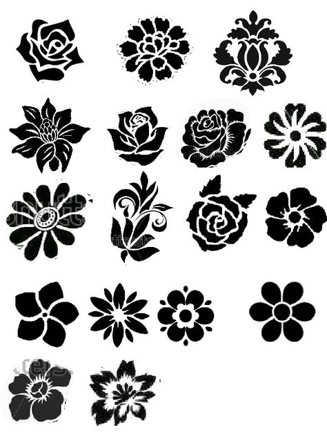 Printable Nail Art Practice Sheet, Printable Nail Art, Japanese Ornament, Minimal Tattoo Designs, Minimal Tattoo Ideas, Solid Black Tattoo, Minimalist Tattoo Ideas, Flower Pattern Drawing, Mughal Art Paintings