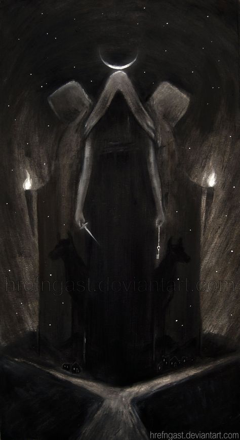 "Hecate" by *Hrefngast Art Goddesses, Hecate Goddess, Arte Occulta, Goddess Symbols, Goddess Aesthetic, Greek Gods And Goddesses, Witchy Wallpaper, Occult Art, Triple Goddess