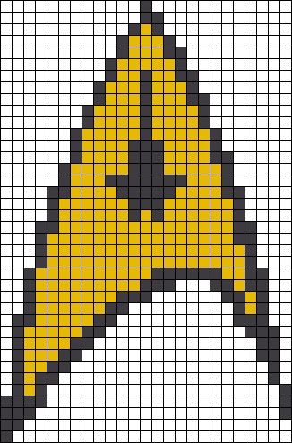 Alpha Pattern #11707 Preview added by szrene99 Star Wars Perler Beads, Star Trek Quilt, Crochet Star Wars, Star Trek Cross Stitch, Stark Trek, Graph Patterns, Melty Bead Patterns, Crochet Star, Perler Bead Templates