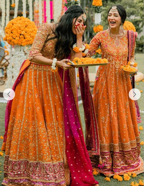 Mayoun Outfit Pakistani Dresses, Pakistani Wedding Functions, Pakistani Wedding Outfits Sisters, Mendhi Lengha, Mayoun Dress, Mendhi Dress, Sister Marriage, Mehendi Event, Weading Dress