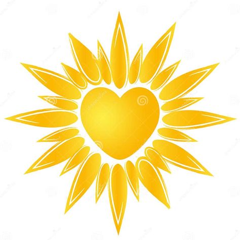 Sun heart logo stock illustration. Illustration of decoration - 83734228 Sun Heart Tattoo, Heart Sun Tattoo, Tattoo Small Heart, Tattoo Clipart, Sunshine Heart, Sun Tattoo Small, Tattoo Sun, Daisy Tattoo, Cute Sun