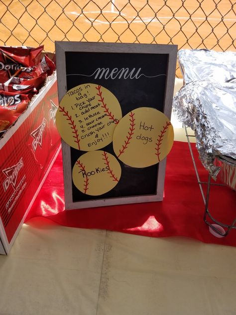 Softball Grad Party Ideas, Softball Sleepover Ideas, End Of Year Softball Party, Softball Bday Party Ideas, Softball Games For Parties, Softball Birthday Party Decorations, Softball End Of Season Party, Softball Team Party Ideas, Softball Graduation Party Ideas