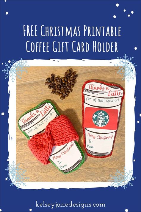 Looking for a last minute Christmas gift card holder? Well here it is! Perfect way to gift a Starbucks, Dunkin, or your favorite local coffee shop, gift card. Free to download and easy to print yourself, no cricut needed! Starbucks Gift Card Holder, Dunkin Donuts Gift Card, Coffee Gift Card Holder, Free Christmas Printable, Coffee Gift Card, Quick Crochet Gifts, Donut Gifts, Coffee Gifts Card, Christmas Gift Card Holders