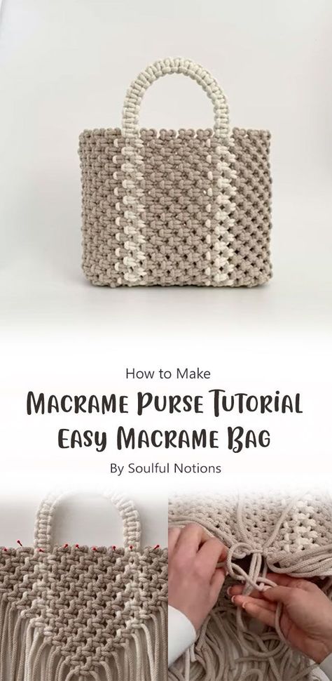 This macrame bag is an ideal gift for yourself or a friend. Macrame purse tutorial by Soulful Notions. This is an easy project that can be completed within few hours with attention to detail and patience. Macrame Purse Tutorial, Macrame Angel, Macrame Basket, Purse Patterns Free, Macrame Bags, Easy Macrame, Free Macrame Patterns, Moon Dreamcatcher, Diy Crochet Bag